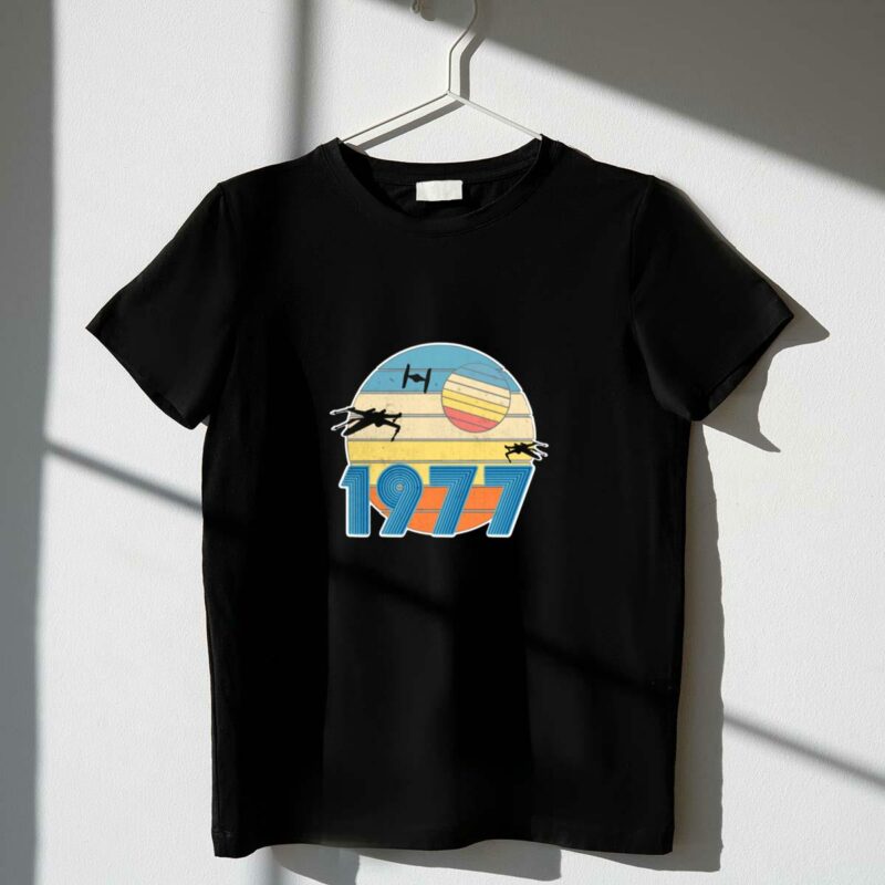 1977 star wars vintage sunset tie fighter x wing retro t shirt t shirt 1 1