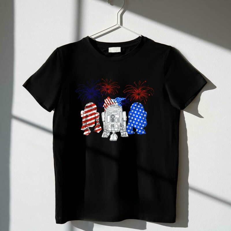 4th july independence day star wars r2 d2 droids usa flag fireworks t shirt t shirt 1 1
