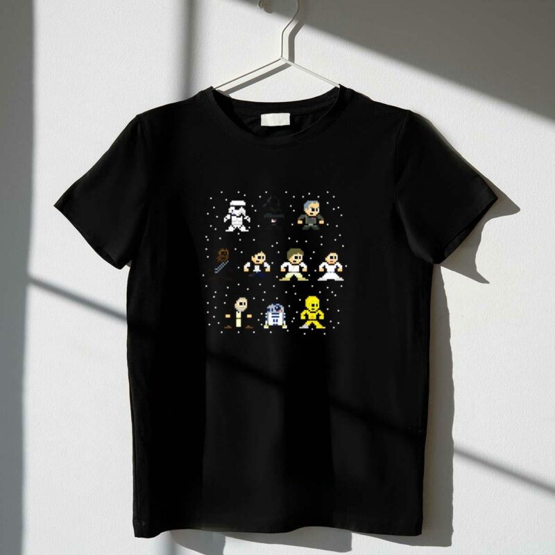 a new 8 bit hope 8bit pixel star wars characters t shirt t shirt 1 1