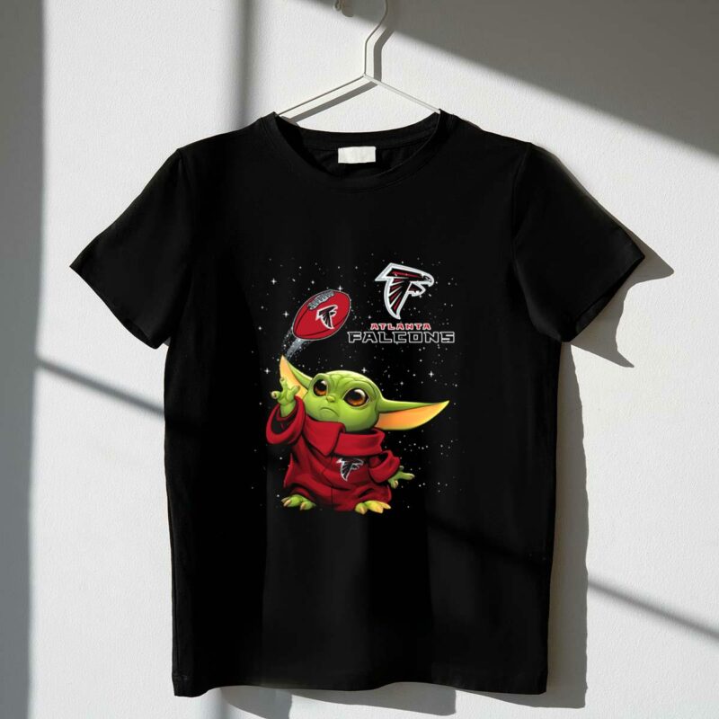atlanta falcons baby yoda star wars crossover football fan t shirt t shirt 1 1