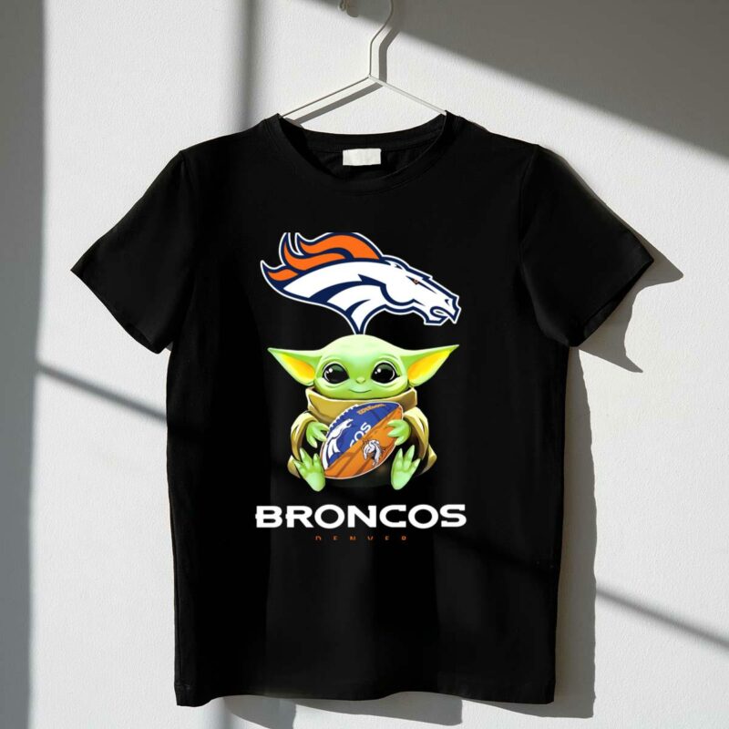 baby yoda denver broncos football star wars tailgate hug t shirt t shirt 1 1