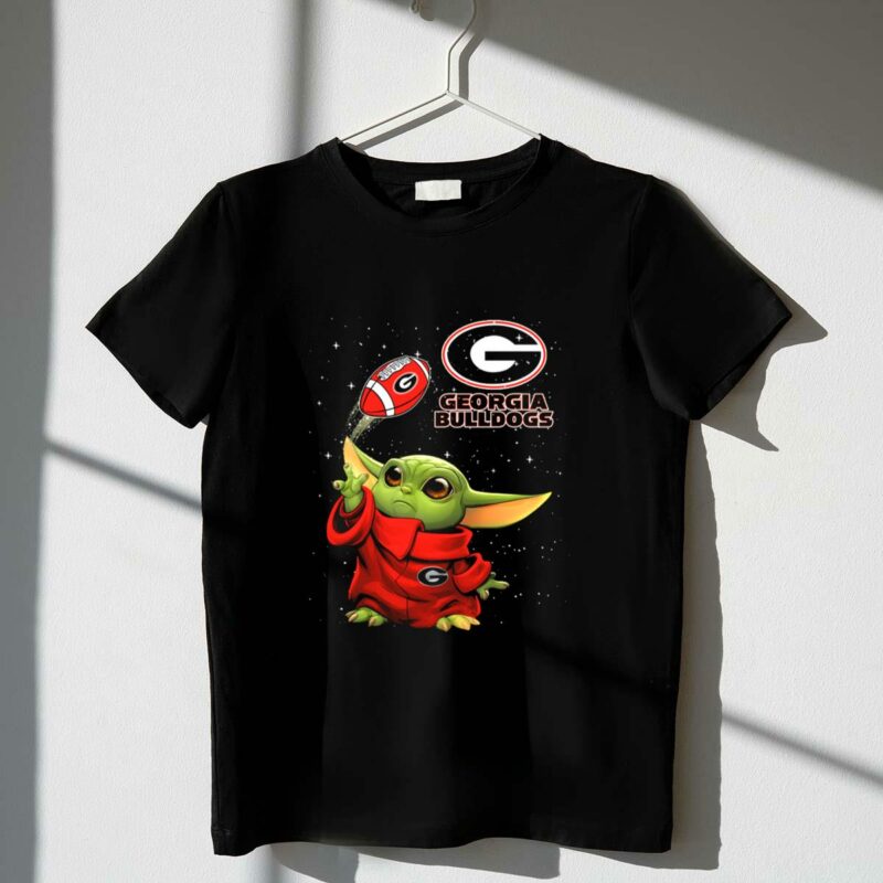 baby yoda georgia bulldogs football star wars t shirt t shirt 1 1