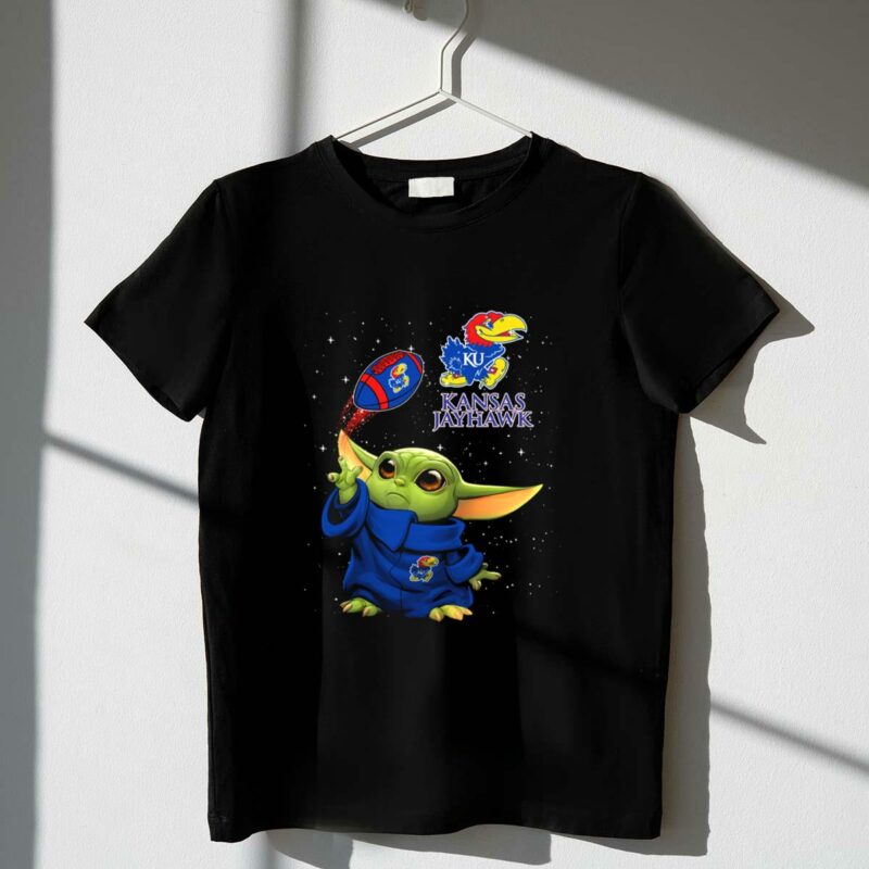 baby yoda kansas jayhawks star wars ku football magic t shirt t shirt 1 1