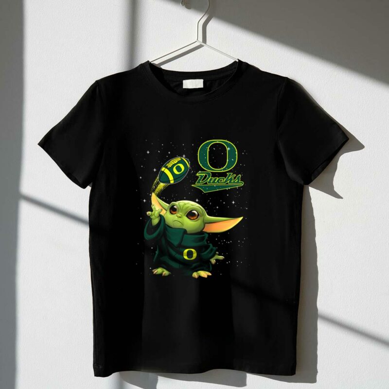 baby yoda oregon ducks star wars football t shirt t shirt 1 1