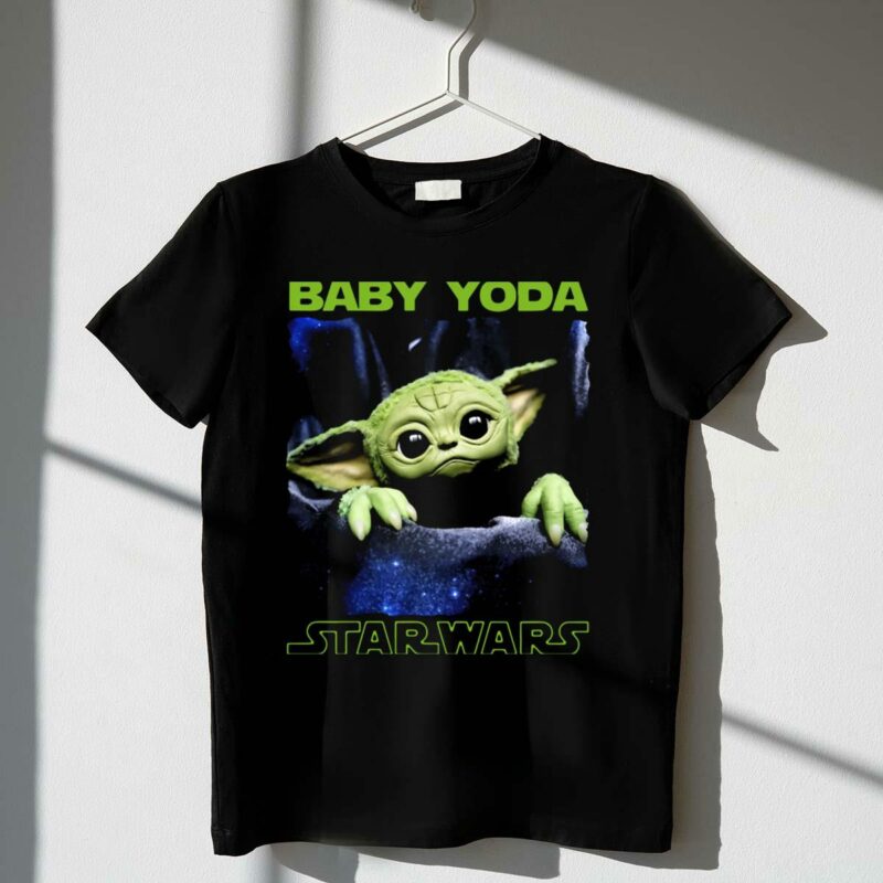 baby yoda star wars galaxy background t shirt t shirt 1 1