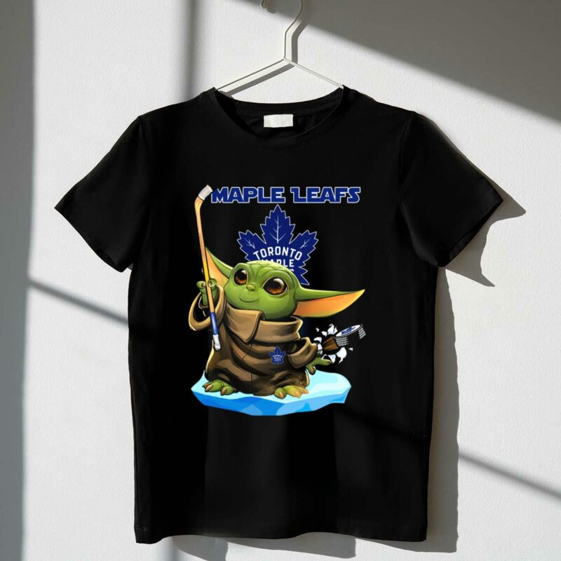 baby yoda toronto maple leafs hockey star wars crossover t shirt t shirt 1 1