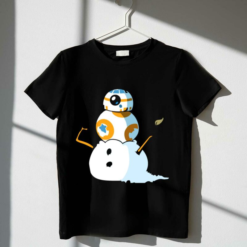 bb 8 snowman star wars droid winter concept t shirt t shirt 1 1