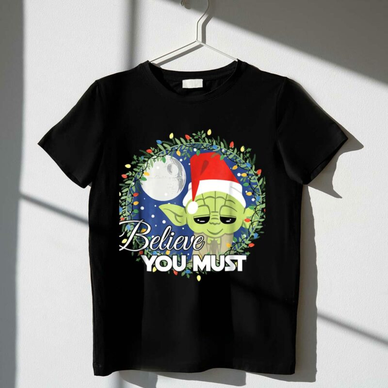 believe you must yoda santa star wars christmas reef t shirt t shirt 1 1