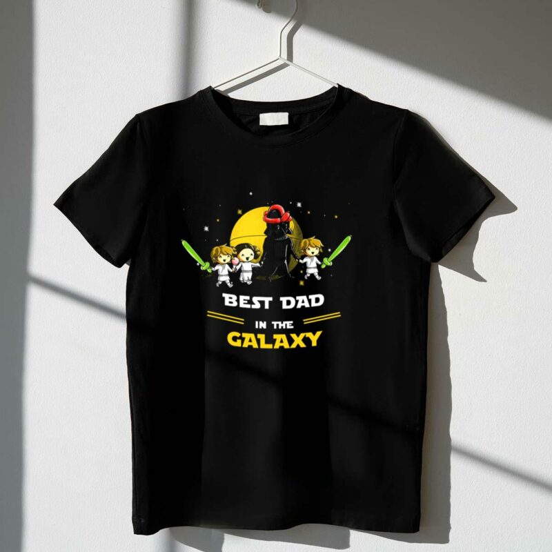 best dad in the galaxy two sons one daughter fathers day star wars t shirt t shirt 1 1