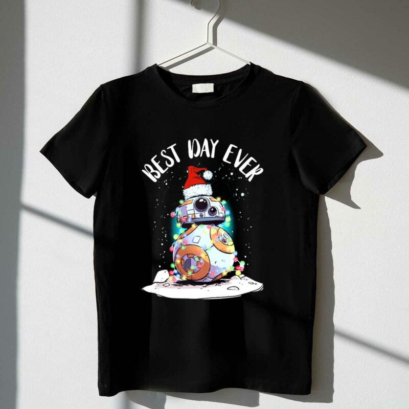 best day ever bb 8 droid star wars santa hat mickey ears holiday lights t shirt t shirt 1 1