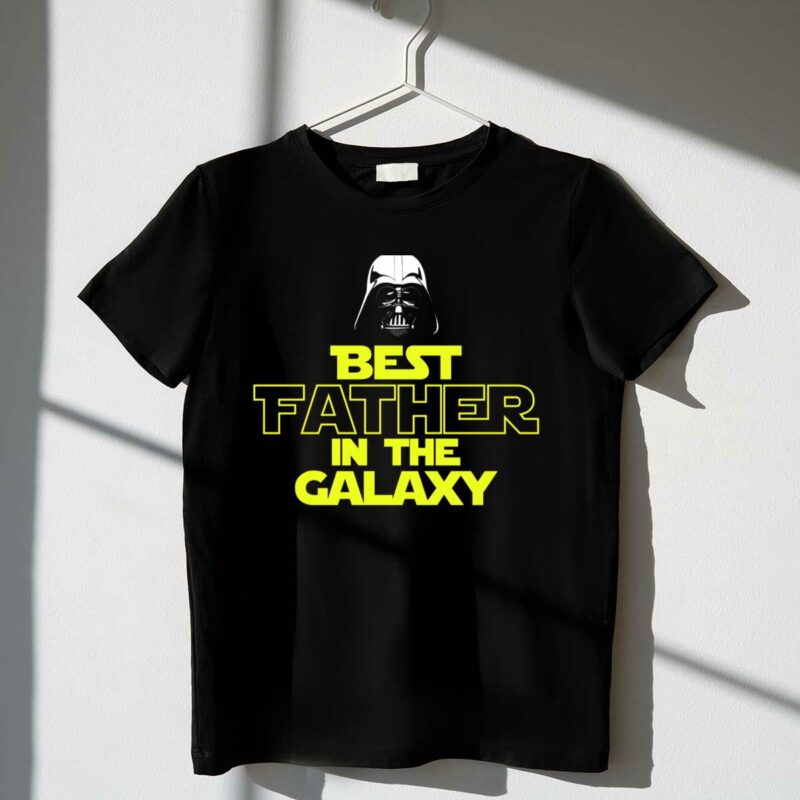 best father in the galaxy yellow font darth vader star wars t shirt t shirt 1 1