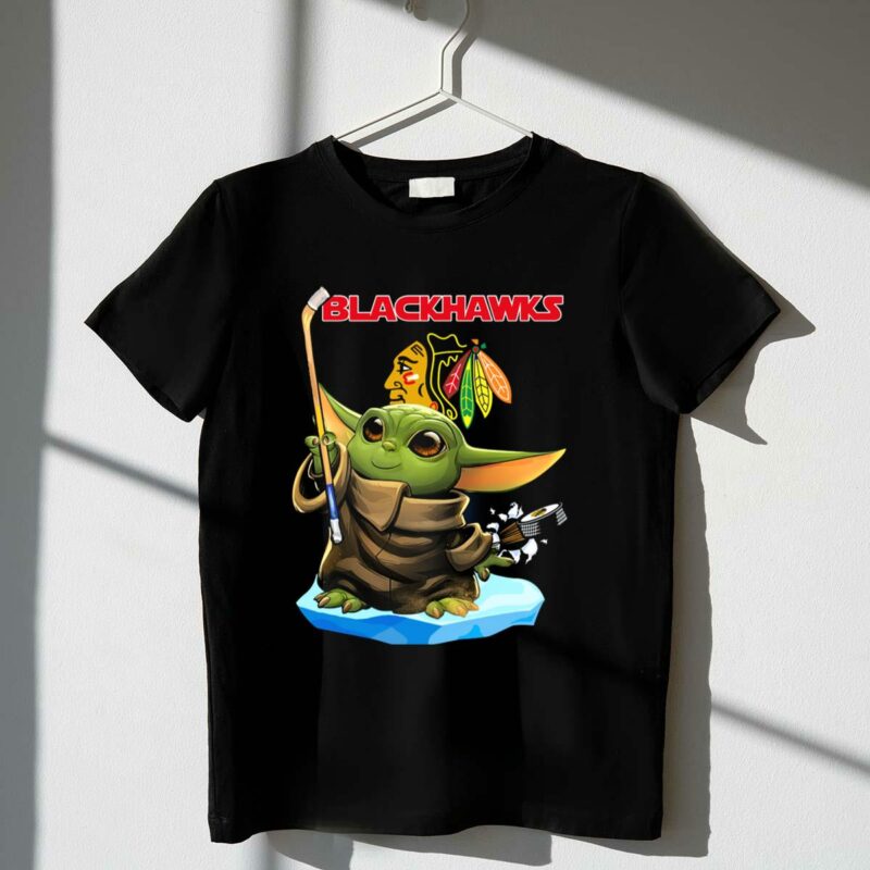 blackhawks baby yoda star wars hockey crossover t shirt t shirt 1 1