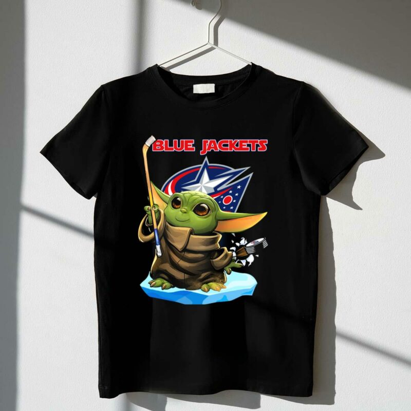 blue jackets baby yoda columbus hockey star wars t shirt t shirt 1 1