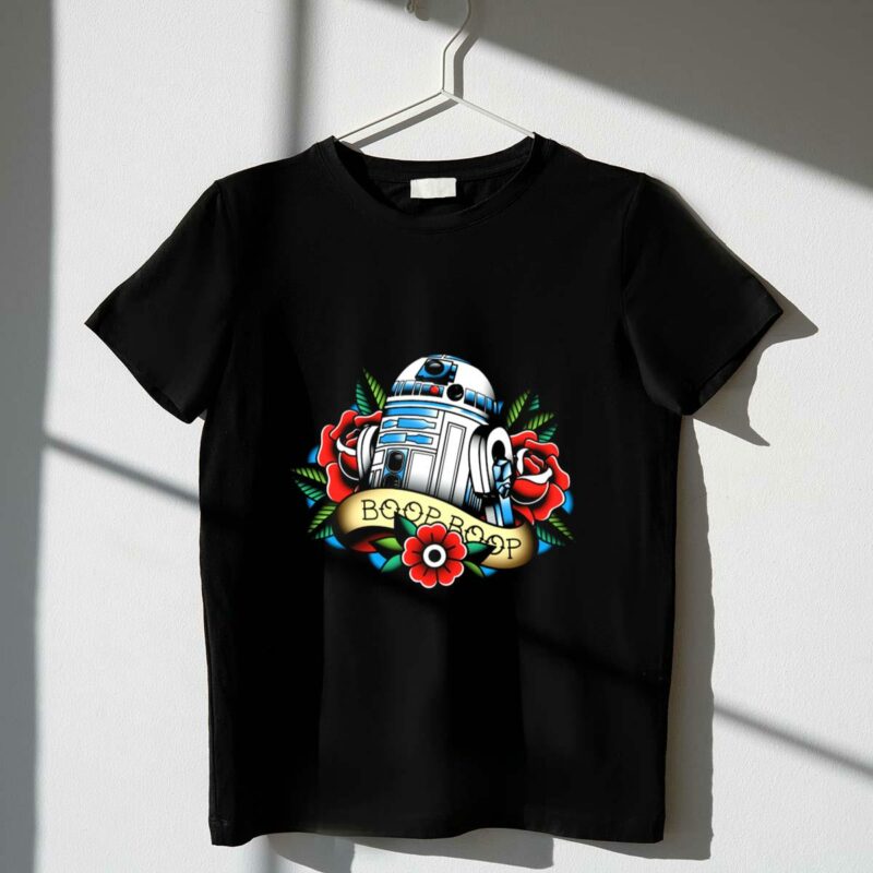 boop boop floral r2 d2 star wars roses droids t shirt t shirt 1 1