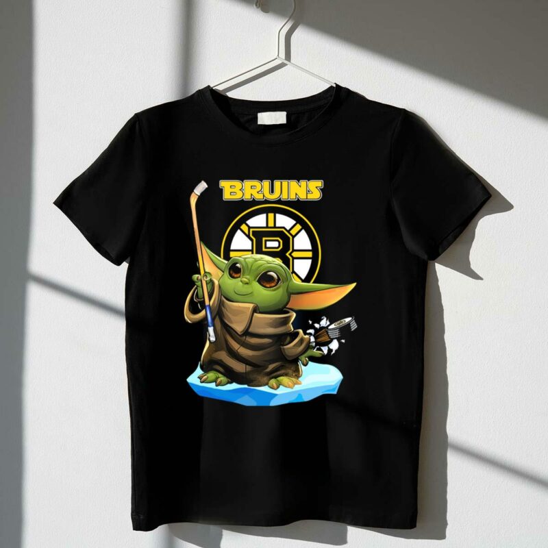 bruins baby yoda hockey star wars crossover t shirt t shirt 1 1