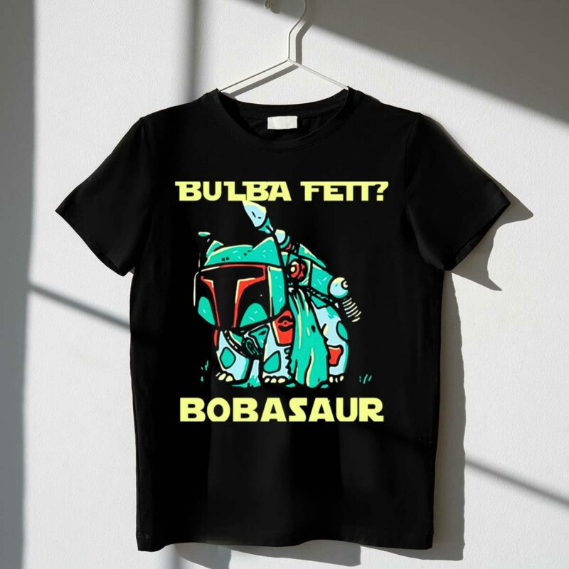 bulba fett bobasaur star wars crossover t shirt t shirt 1 1