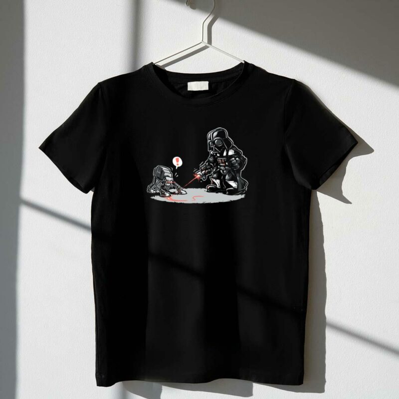 cat at loves lasers darth vader playing with kitten iconic star wars scene t shirt t shirt 1 1