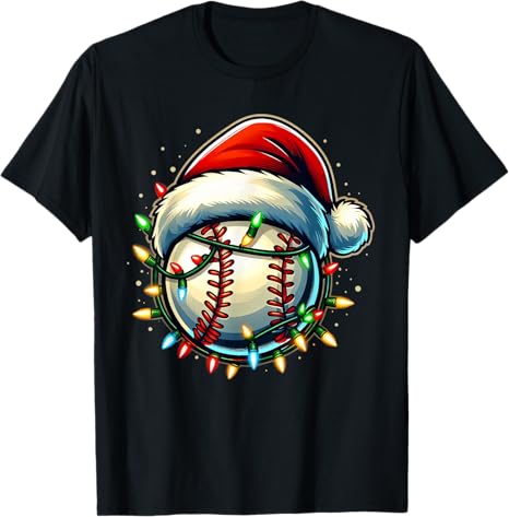christmas baseball xmas santa baseball t shirt