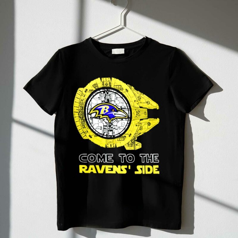 come to the ravens side baltimore ravens star wars mashup t shirt t shirt 1 1
