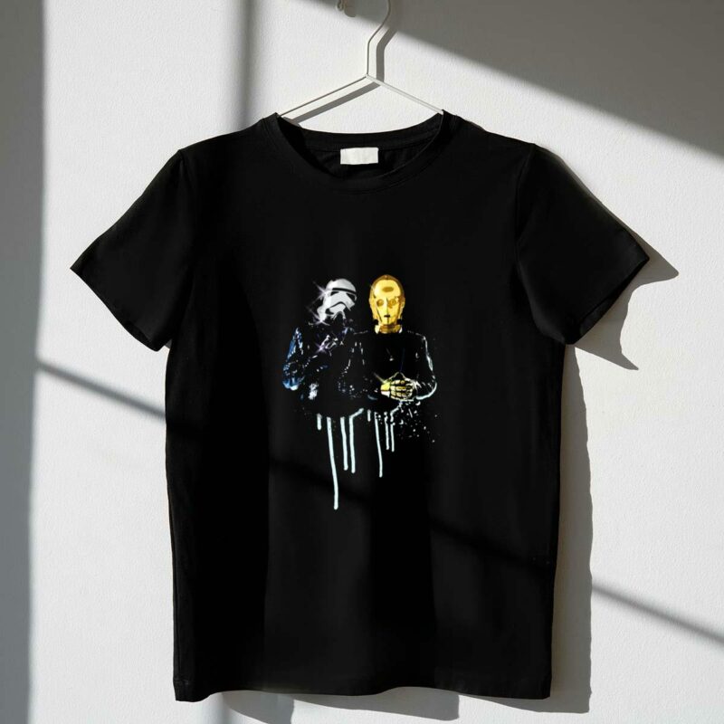 daft punk meets star wars c 3po and stormtrooper fusion t shirt t shirt 1 1