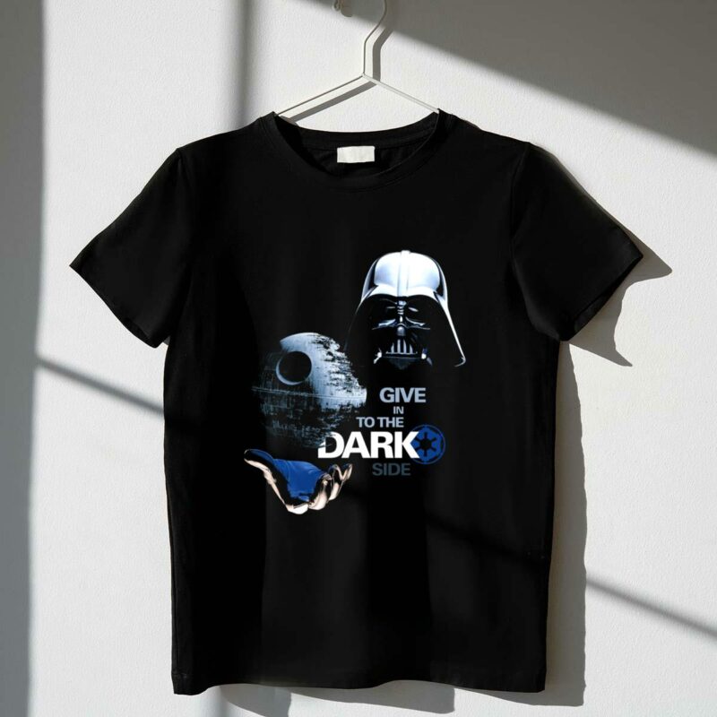 darth vader star wars give in to the dark side with death star t shirt t shirt 1 1