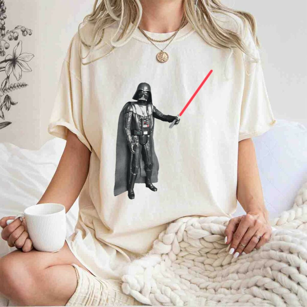 darth vader star wars transparent red lightsaber iconic character t shirt t shirt 1 1