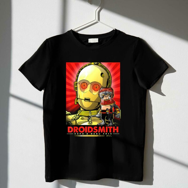 droidsmith c 3po and babu frik star wars the rise of skywalker red t shirt t shirt 1 1