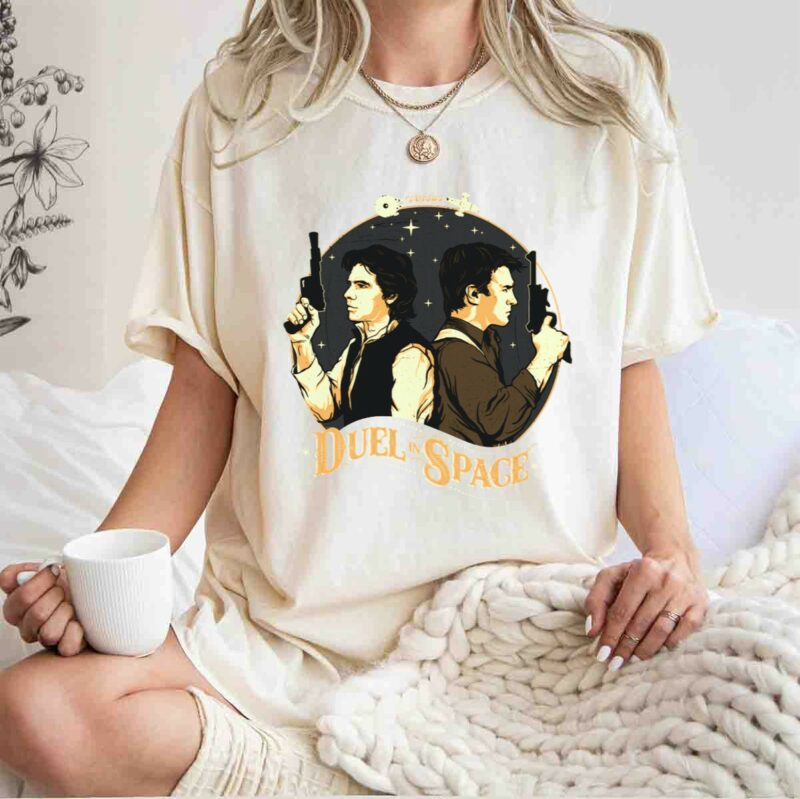 duel in space versus han solo star wars t shirt t shirt 1 1