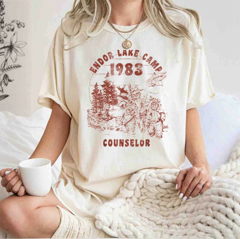 endor lake camp 1983 counselor star wars ewok adventure t shirt t shirt 1 1