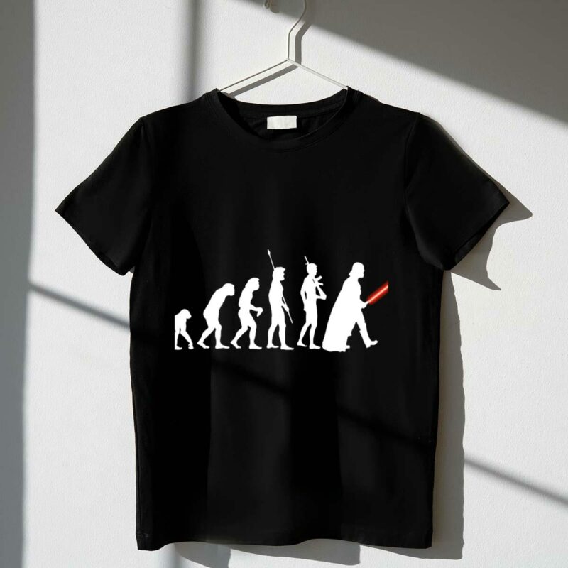evolution of darth vader star wars lightsaber and human evolution icons t shirt t shirt 1 1