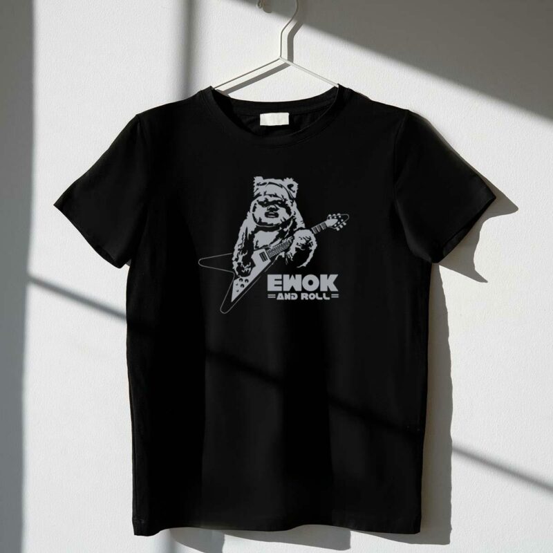 ewok and roll electric guitar star wars t shirt t shirt 1 1