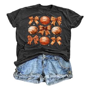 Football Shirts for Women Game Day Outfits Funny Bow T-Shirt