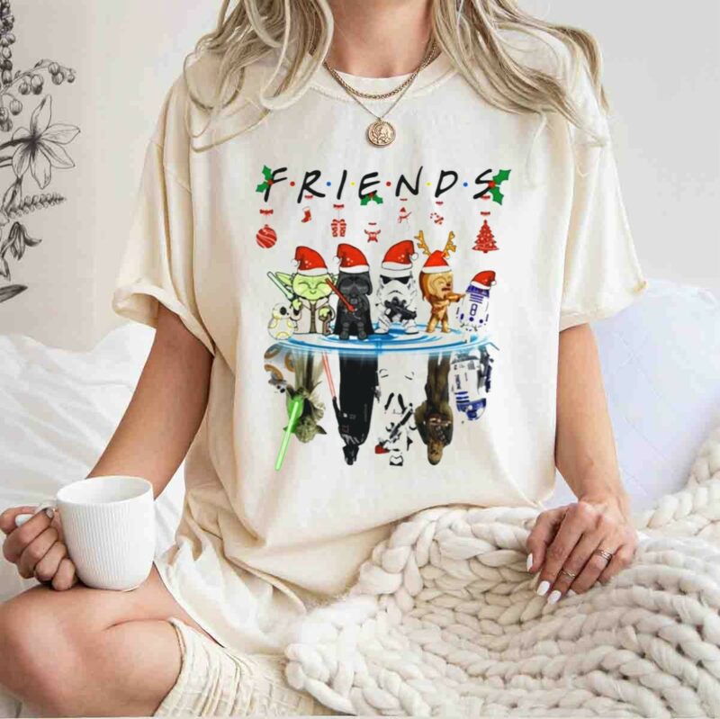 friends christmas star wars characters holiday special t shirt t shirt 1 1