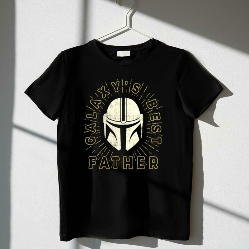 galaxys best father star wars the mandalorian helmet t shirt t shirt 1 1