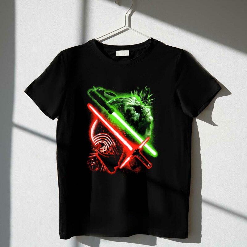 grandmaster yoda darth vader kylo ren lightsaber star wars t shirt t shirt 1 1
