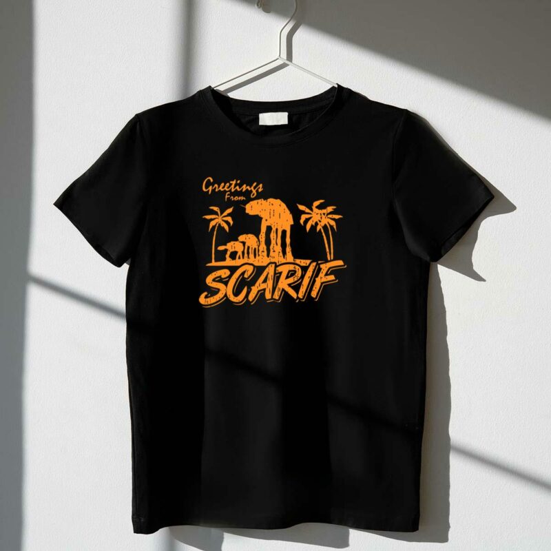 greetings from scarif star wars at at walker palm trees t shirt t shirt 1 1