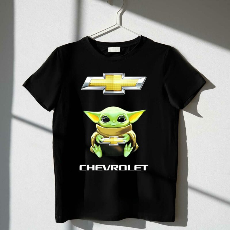 grogu holds chevrolet logo with star wars t shirt t shirt 1 1