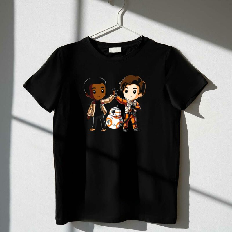 high five finn poe bb 8 star wars chibi characters t shirt t shirt 1 1