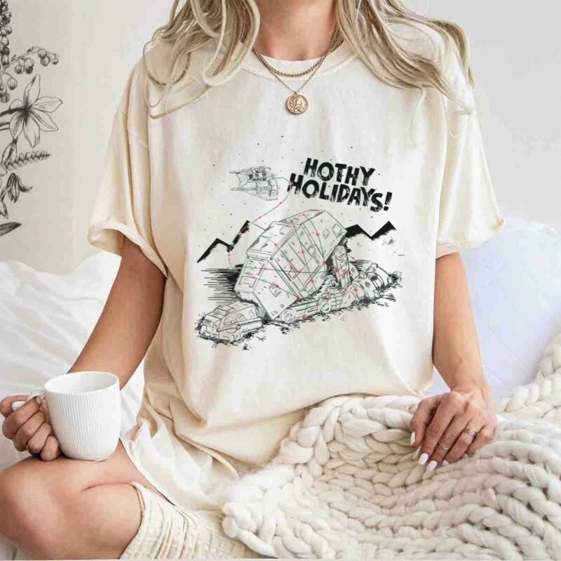 hothy holidays star wars at at with christmas lights t shirt t shirt 1 1