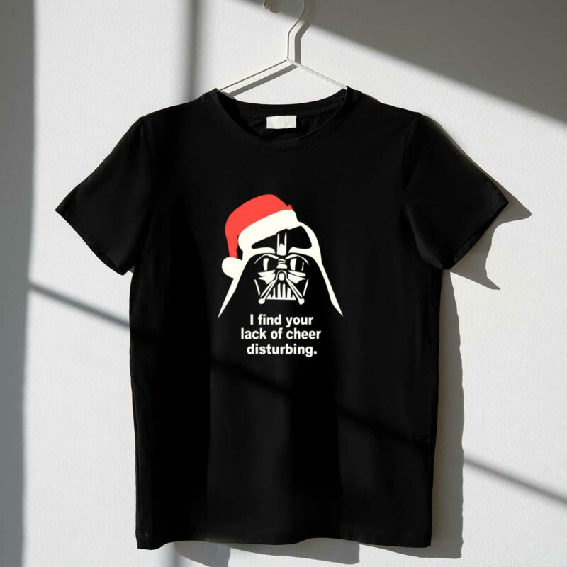 i find your lack of cheer disturbing star wars darth vader santa hat t shirt t shirt 1 1