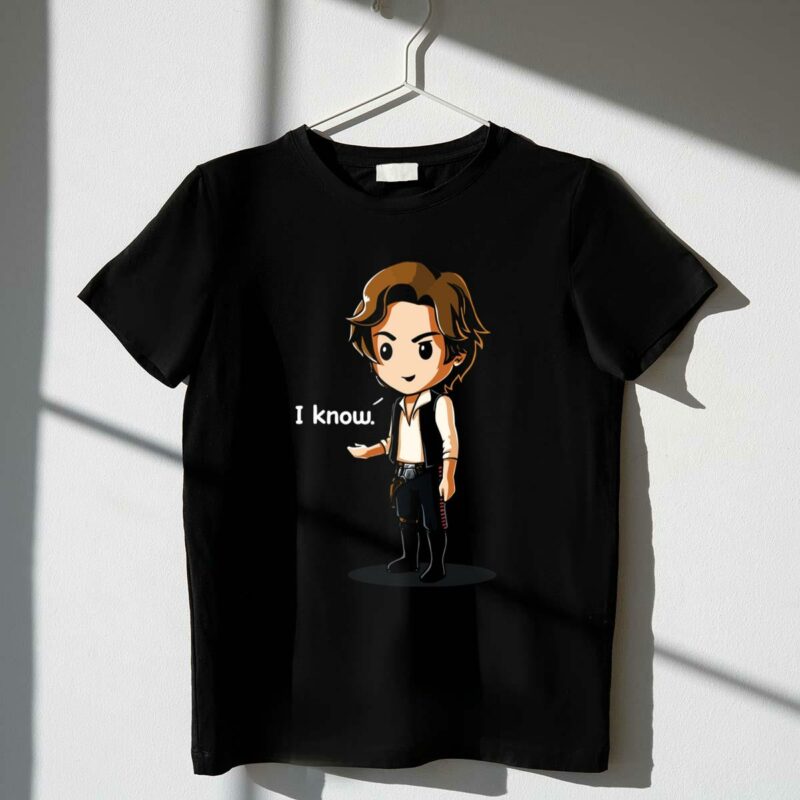 i know han solo chibi style star wars iconic phrase t shirt t shirt 1 1
