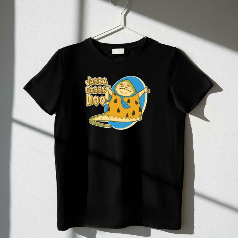 jabba dabba doo star wars flintstones mashup t shirt t shirt 1 1