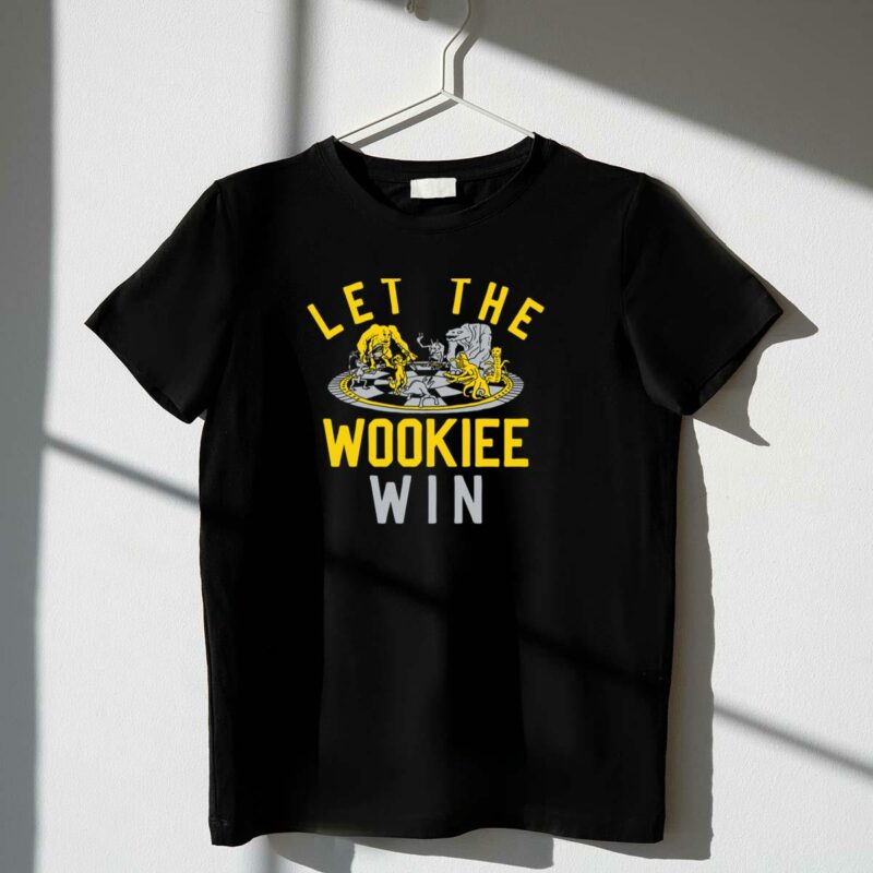 let the wookiee win chewbacca plays holochess star wars t shirt t shirt 1 1