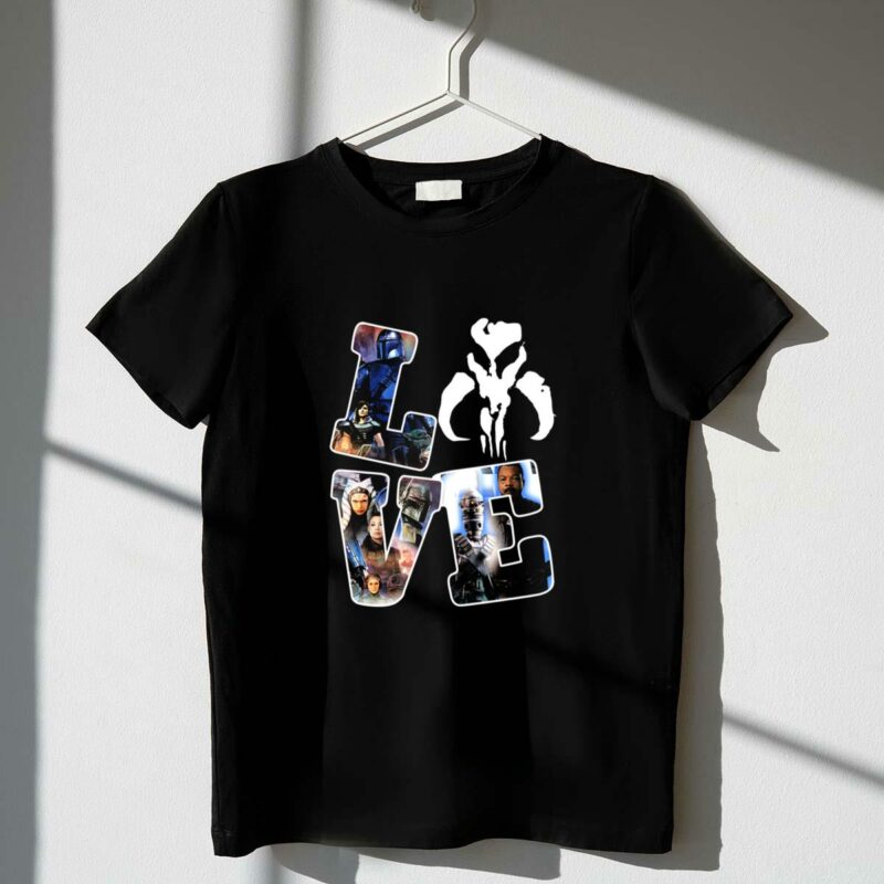 love star wars mandalorian characters collection t shirt t shirt 1 1