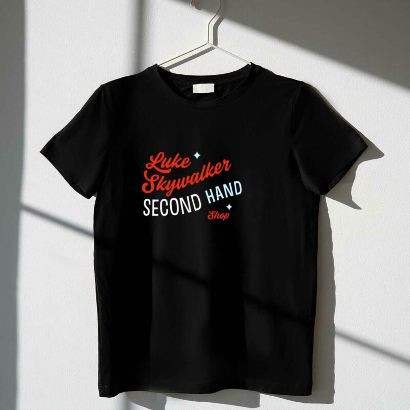 luke skywalker second hand shop retro star wars t shirt t shirt 1 1