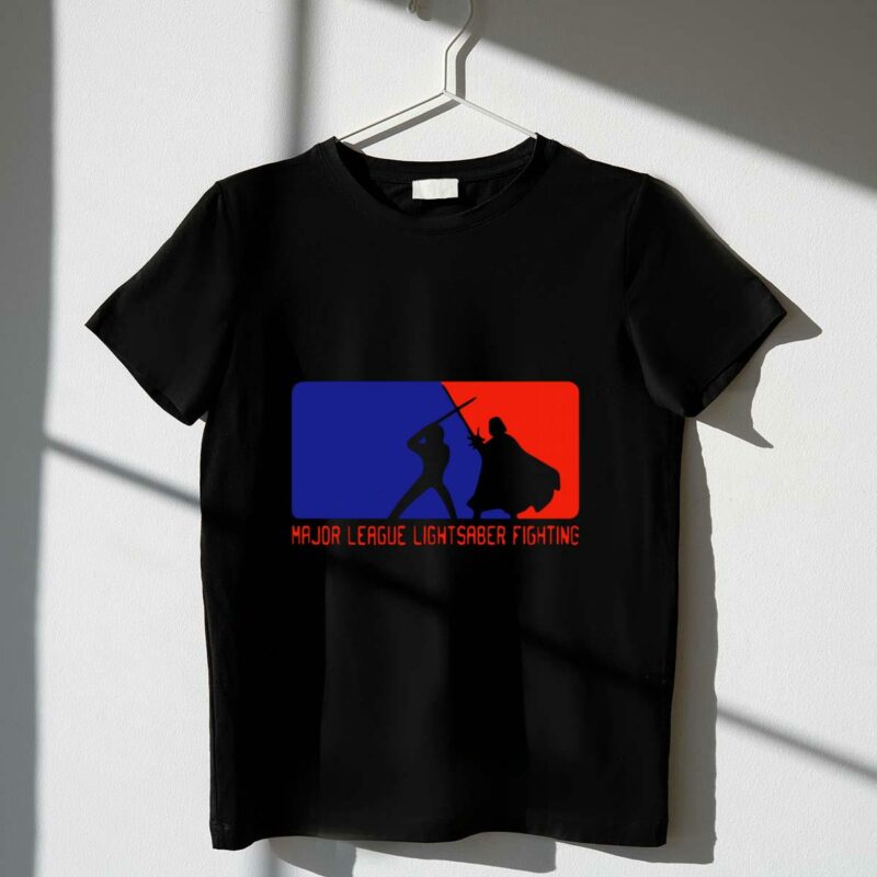 major league lightsaber fighting darth vader star wars t shirt t shirt 1 1