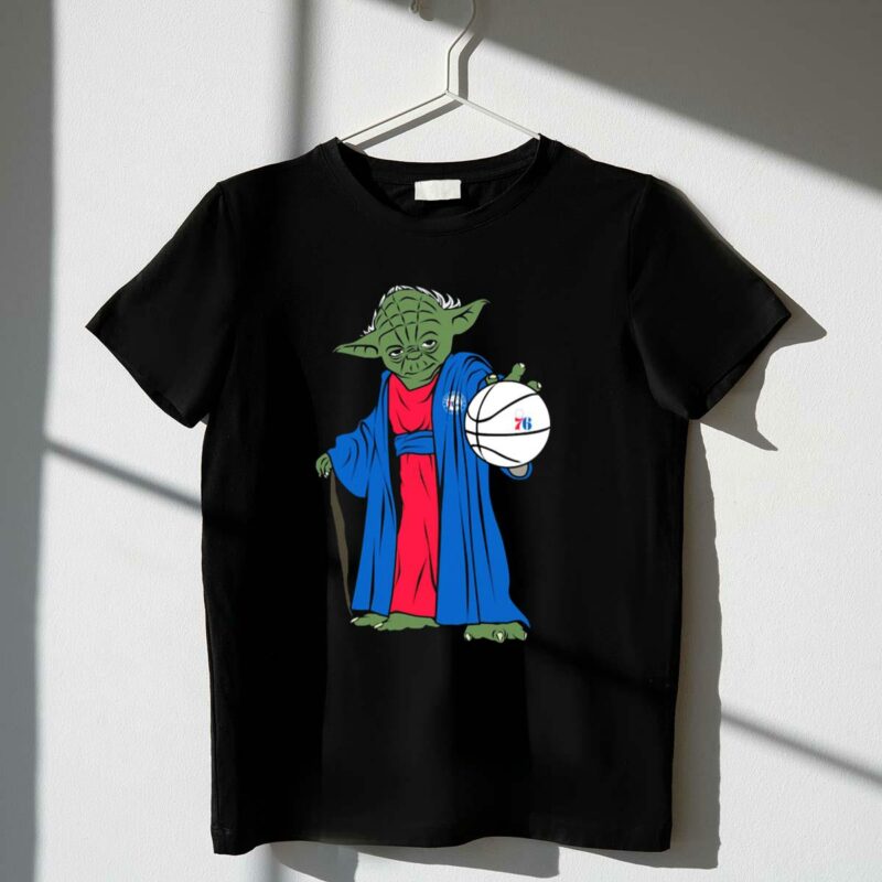 master yoda philadelphia 76ers star wars nba crossover t shirt t shirt 1 1