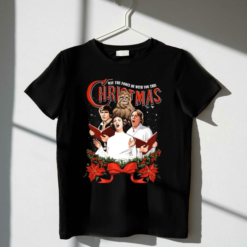 may the force be with you this christmas chewbacca star wars t shirt t shirt 1 1