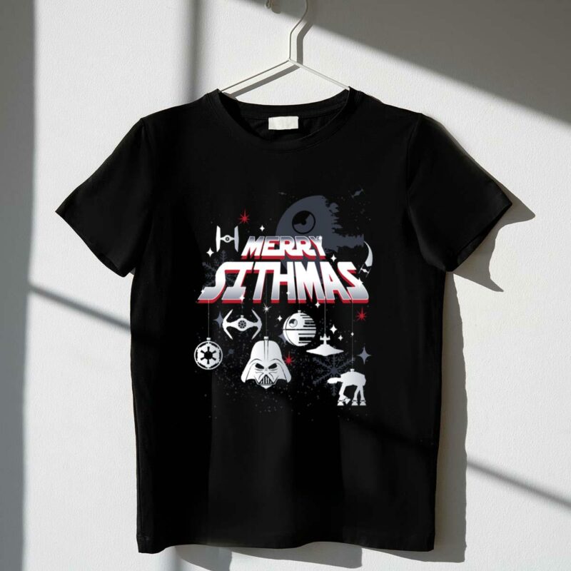 merry sithmas star wars darth vader death star tie fighters t shirt t shirt 1 1