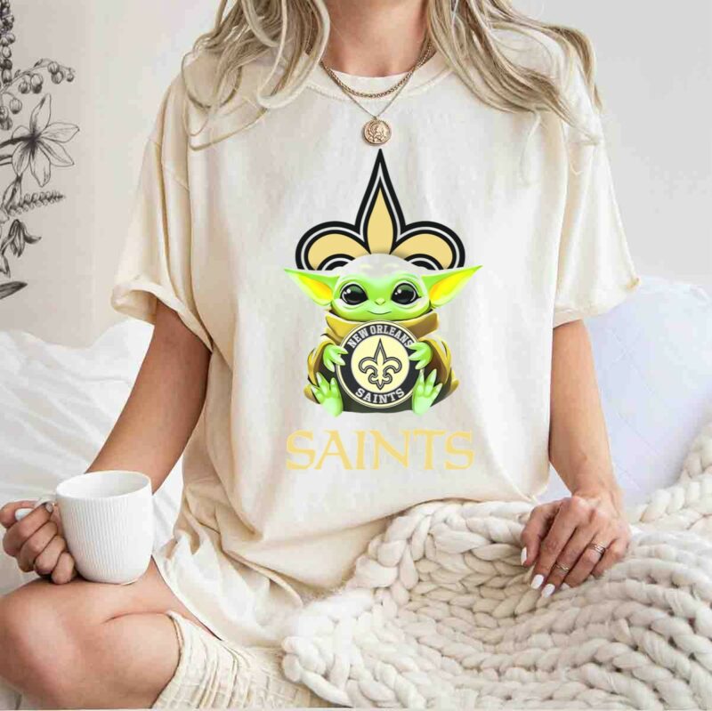 new orleans saints baby yoda hug star wars fleur de lis t shirt t shirt 1 1